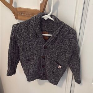 Gray Textured Knit Sweater